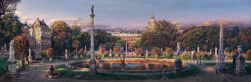 風景 Painting - リュクサンブール公園の街並み 現代都市の風景